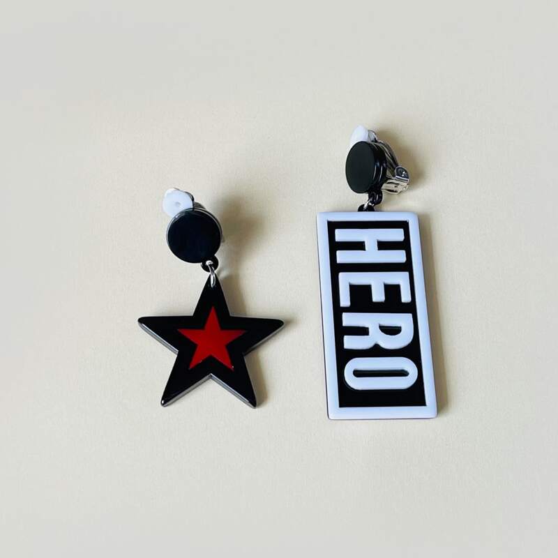 

Letter Graphic Drop Earrings, Multicolor