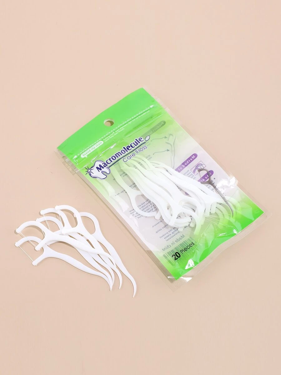 20 piezas palillos de hilo Dental de alta dureza palillos de dientes profesionales palillos palillos dentales - Blanco - Ver 1