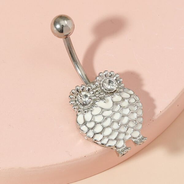 

Owl Navel Belly Ring, Silver