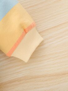 嬰兒女寶寶積木條紋蝴蝶結前裝飾波浪邊毛衣 - 彩色 - 查看 5