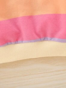 嬰兒女寶寶積木條紋蝴蝶結前裝飾波浪邊毛衣 - 彩色 - 查看 6