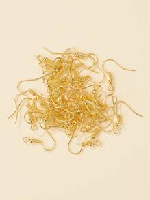 50pcs Iron Earring Hooks Dangle Earring Findings Nickel Free Simple Earring Accessory - Yellow Gold - View 1
