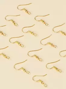50pcs Iron Earring Hooks Dangle Earring Findings Nickel Free Simple Earring Accessory - Yellow Gold - View 2