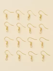 50pcs Iron Earring Hooks Dangle Earring Findings Nickel Free Simple Earring Accessory - Yellow Gold - View 3