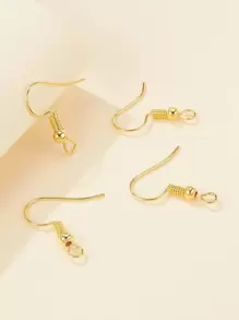 50pcs Iron Earring Hooks Dangle Earring Findings Nickel Free Simple Earring Accessory - Yellow Gold - View 4