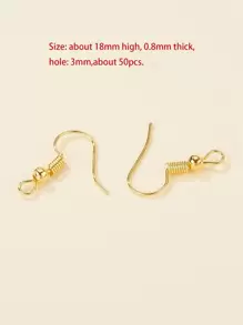 50pcs Iron Earring Hooks Dangle Earring Findings Nickel Free Simple Earring Accessory - Yellow Gold - View 5
