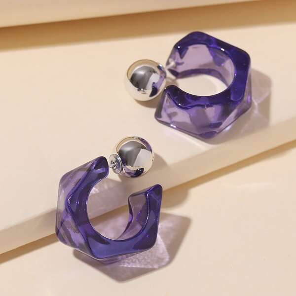 

Geo Acrylic Decor Earrings, Purple
