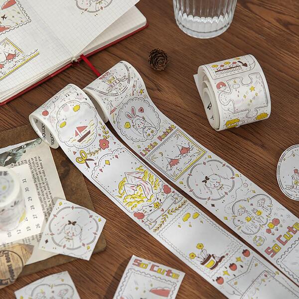 

1roll Cartoon Graphic Random Washi Tape, Multicolor