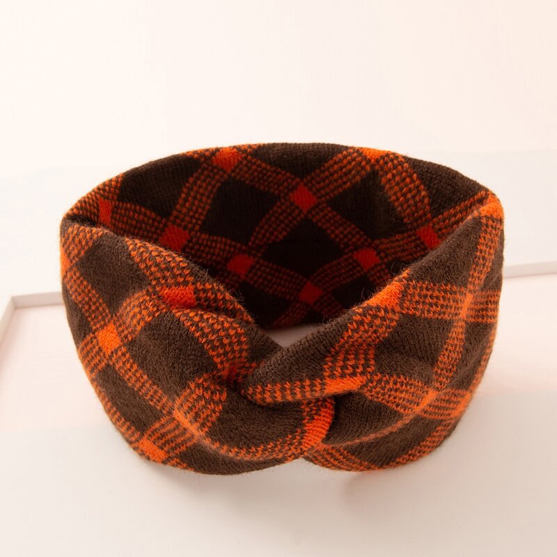 

Plaid Hair Band, Orange