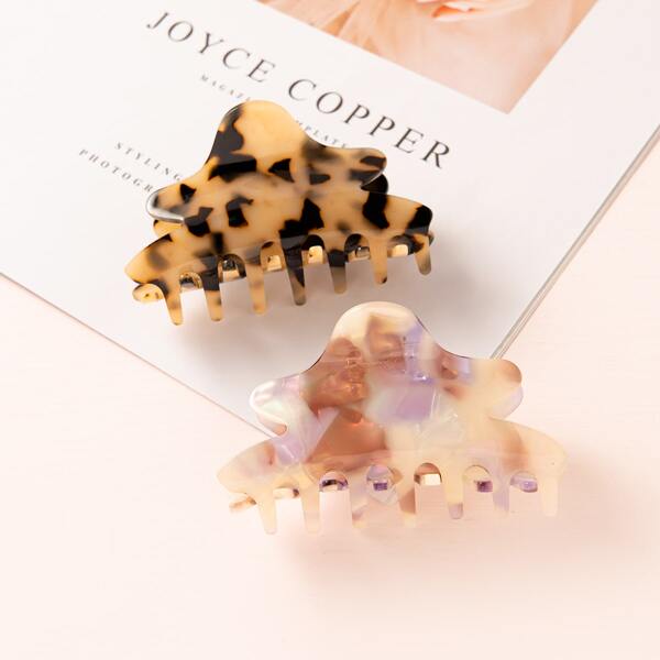 

2pcs Simple Hair Claw, Multicolor