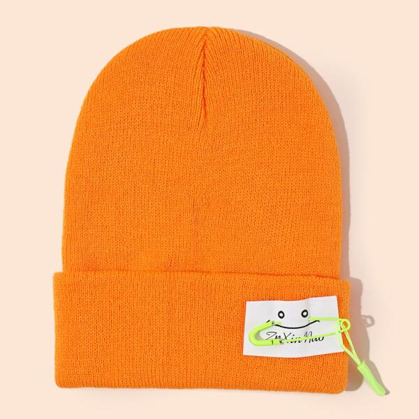 

Men Safety Pin Decor Beanie, Burnt orange