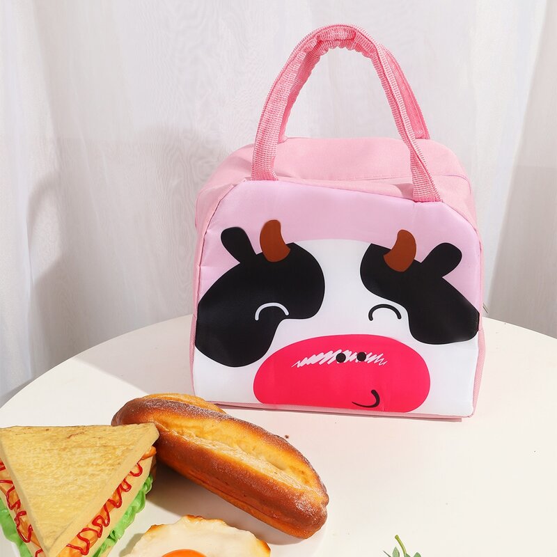 

Cartoon Cow Lunch Box Storage Bag, Multicolor