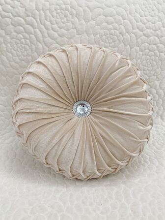 Round Pleated Decorative Pillow