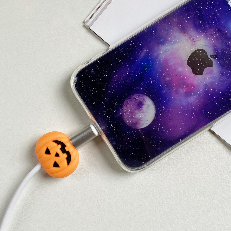 

Pumpkin Shaped Data Cable Protector, Orange