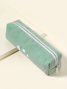 Flower Print Pencil Case - Mint Green - View 2