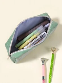 Flower Print Pencil Case - Mint Green - View 3
