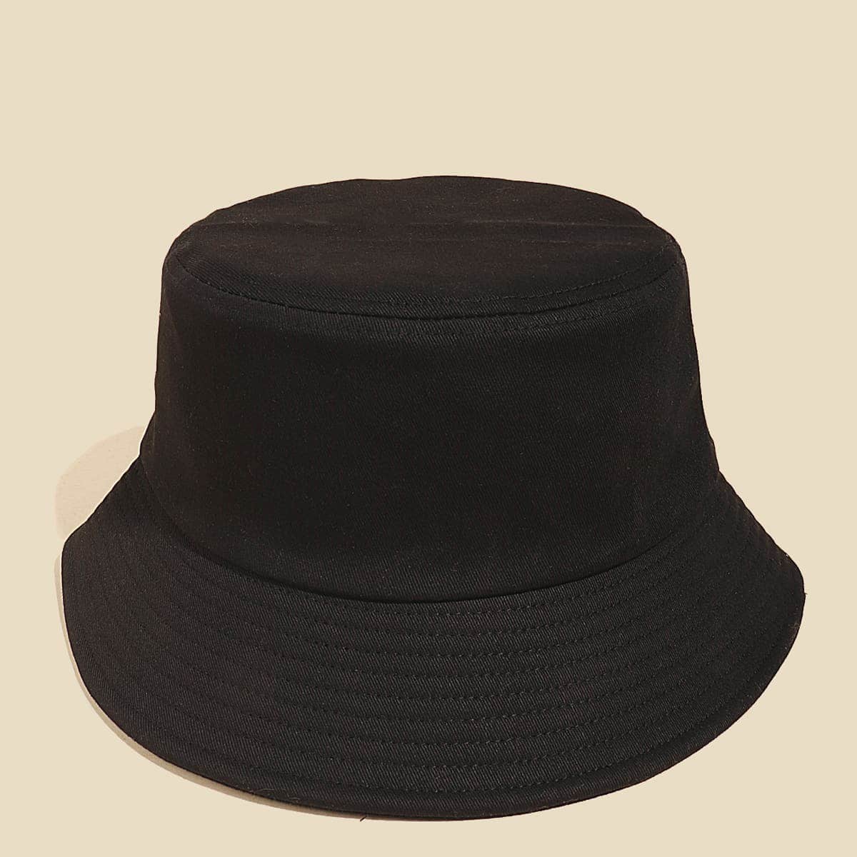 

1pc Solid Bucket Hat, Black