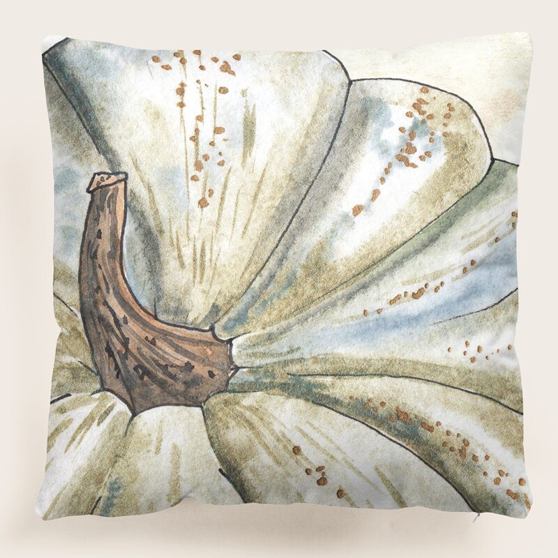 

Pumpkin Print Cushion Cover Without Filler, Green
