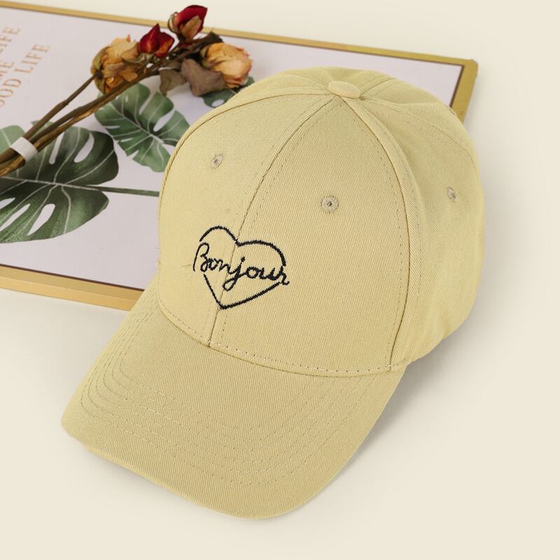 

Letter Graphic Embroidery Baseball Cap, Khaki