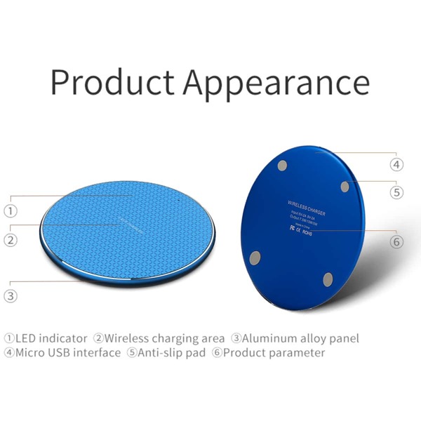 

1pc Wireless Charger, Blue