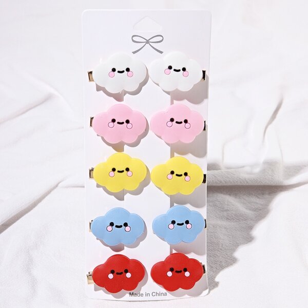 

10pcs Toddler Girls Cartoon Hair Clip, Multicolor