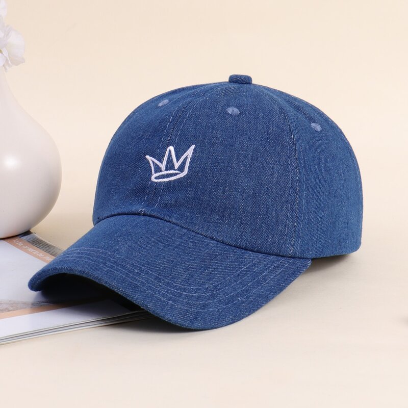 

Crown Embroidery Baseball Cap, Navy blue