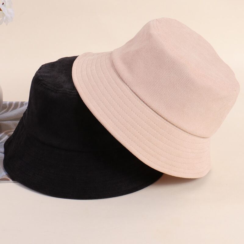 

2pcs Plain Bucket Hat, Multicolor