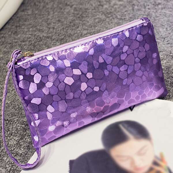 

Marble Print Coin Purse, Violet purple