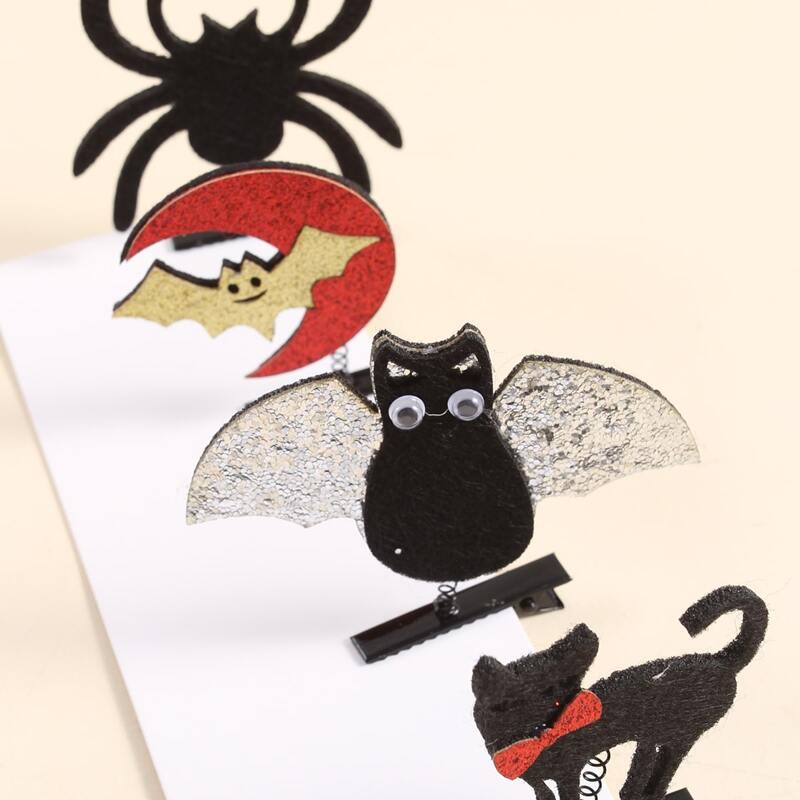 

4pcs Halloween Bat Decor Hair Clip, Black