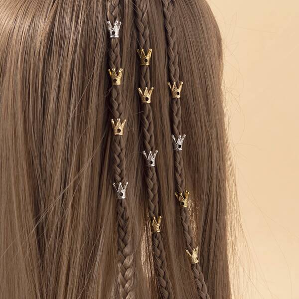 

12pcs Crown Decor Hair Accessory, Multicolor
