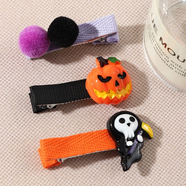 

3pcs Halloween Ghost Decor Hair Clip, Multicolor