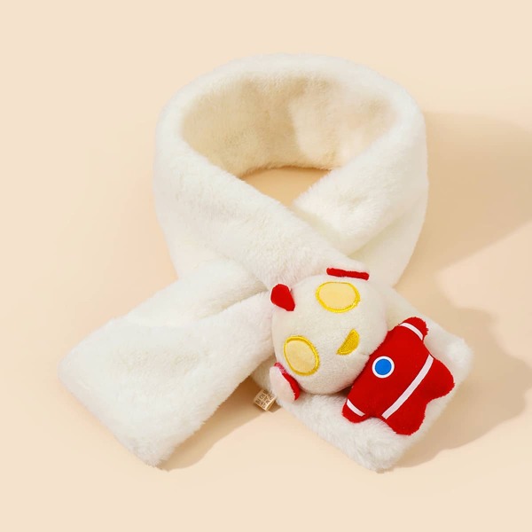 

Toddler Kids Cartoon Scarf, White