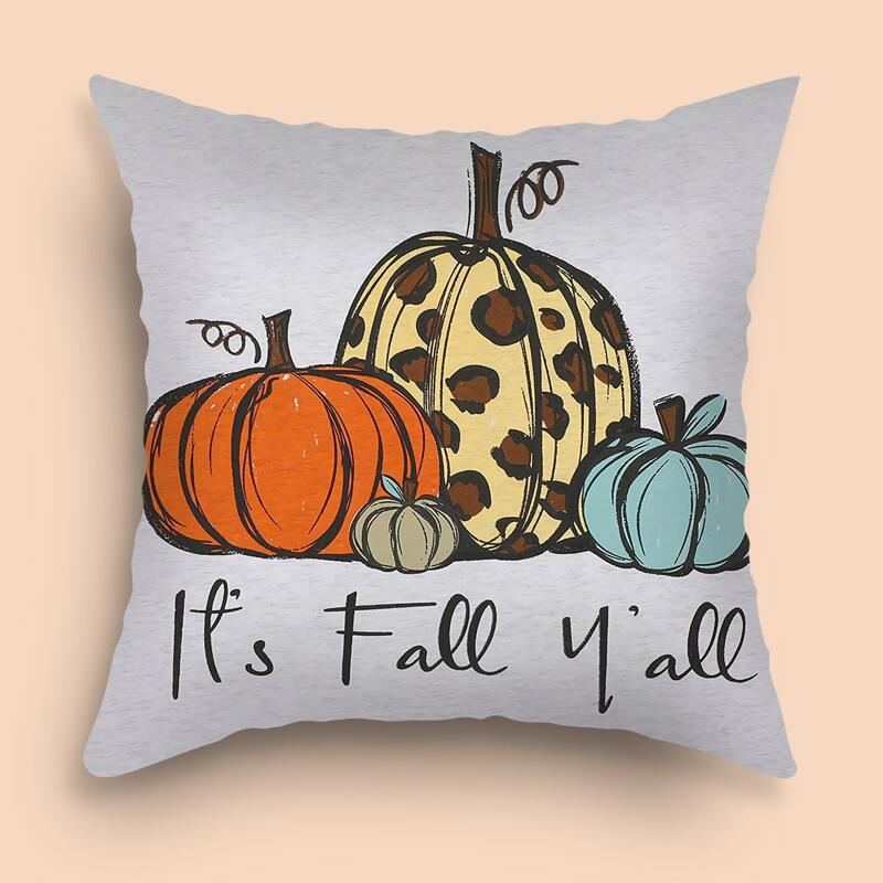 

Pumpkin Print Cushion Cover Without Filler, Multicolor