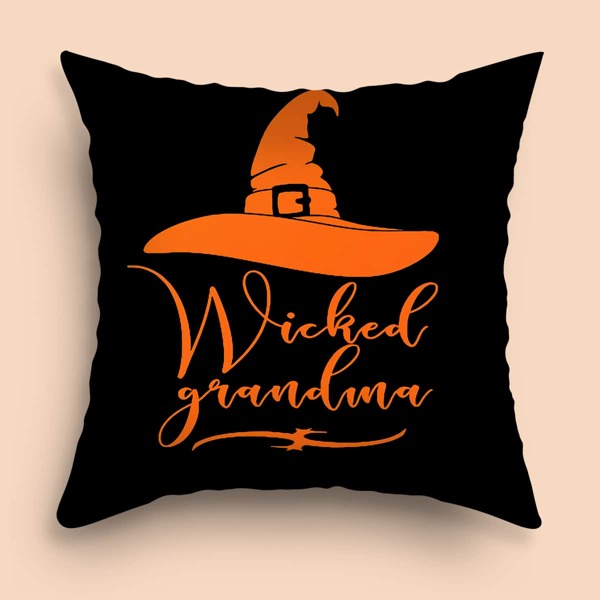 

Halloween Print Cushion Cover Without Filler, Multicolor