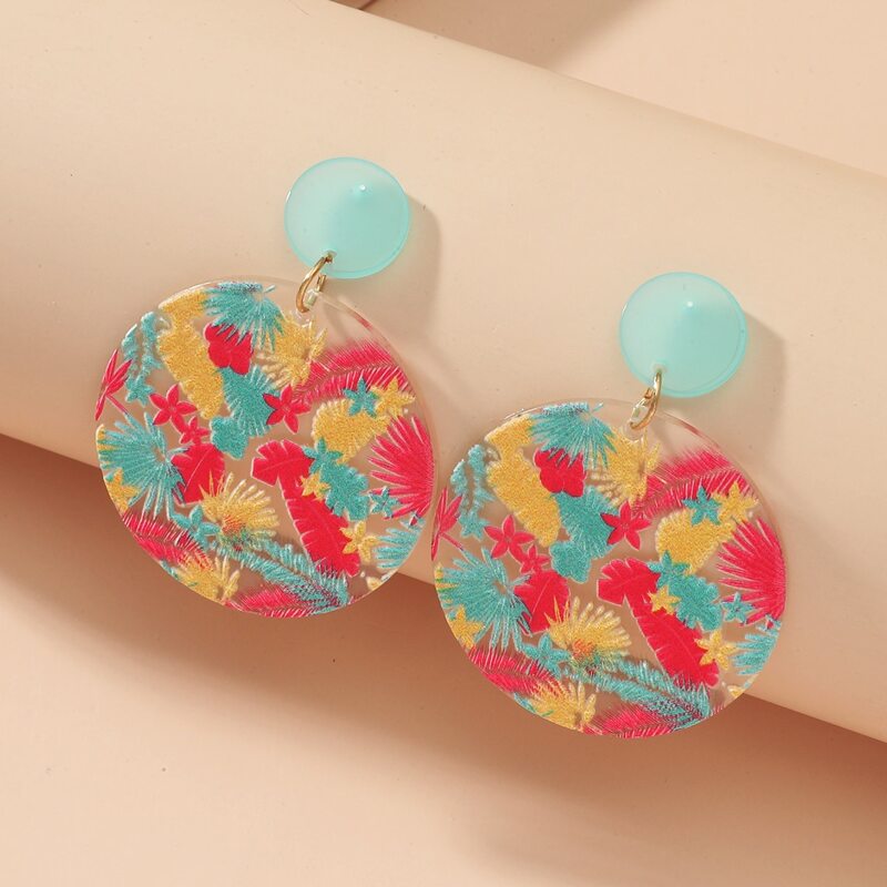 

Floral Graphic Drop Earrings, Multicolor
