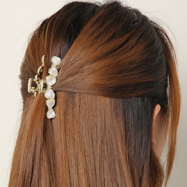 

Rhinestone Detail Hair Claw, White