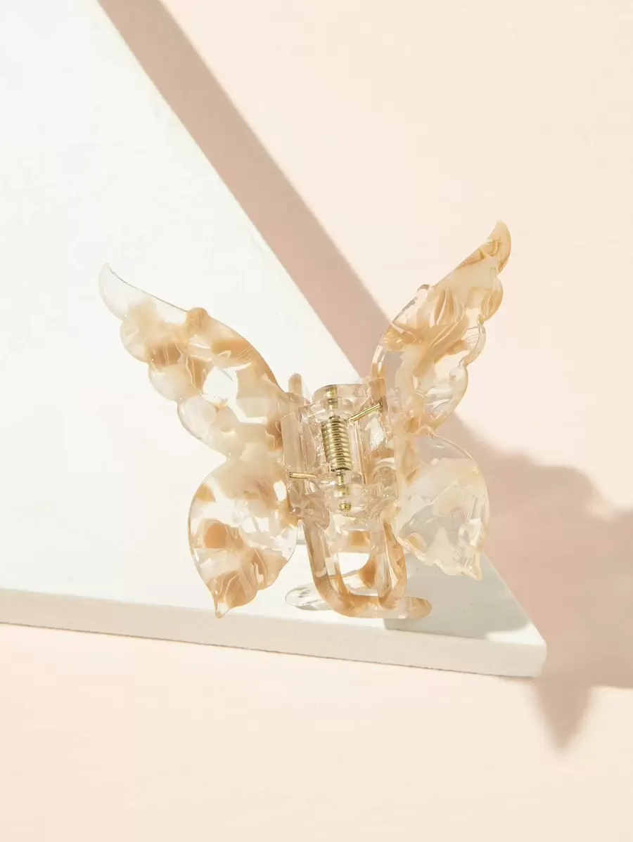 1pc Women's Elegant & Versatile Acetate Butterfly Style Strong Hold Hair Claw With Anti-slip Design, Suitable For Daily Use And As Gift