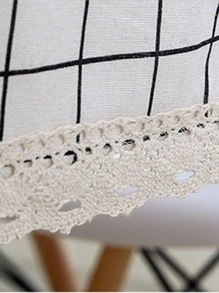 Mantel con estampado de cuadros - Blanco - Ver 2