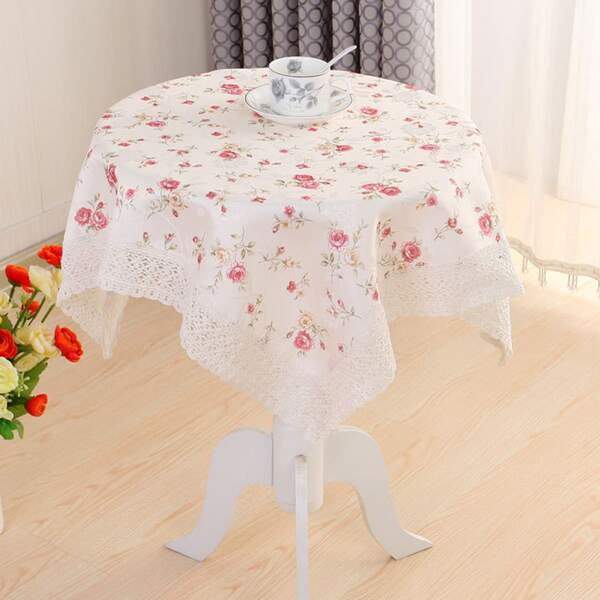 

Flower Print Tablecloth, Multicolor