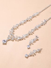 3pcs Cubic Zirconia Decor Jewelry Set