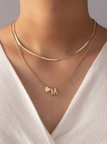 1 cái Thư Charm Lớp Vòng Cổ Trang Sức Bằng Đồng - Vàng - Xem 1