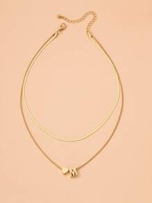 1 cái Thư Charm Lớp Vòng Cổ Trang Sức Bằng Đồng - Vàng - Xem 2