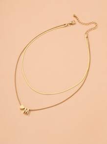 1 cái Thư Charm Lớp Vòng Cổ Trang Sức Bằng Đồng - Vàng - Xem 3