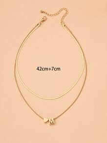 1 cái Thư Charm Lớp Vòng Cổ Trang Sức Bằng Đồng - Vàng - Xem 4