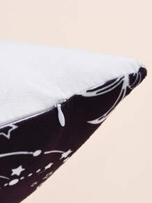 日月圖案靠墊套不附帶墊芯 - 黑色 - 查看 2