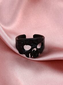 Halloween Skull Ring - Black - View 2