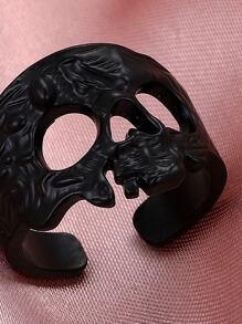 Halloween Skull Ring - Black - View 3