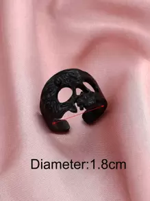 Halloween Skull Ring - Black - View 4