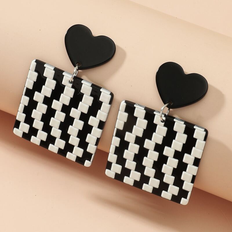 

Geo Print Drop Earrings, Multicolor