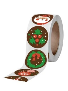 1 cuộn nhãn dán quà tặng họa tiết Giáng sinh - Nhiều màu - Xem 2